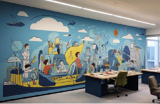 南充办公室墙绘的特点。