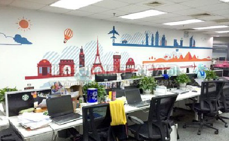 南充教你设计办公室墙绘的方法。